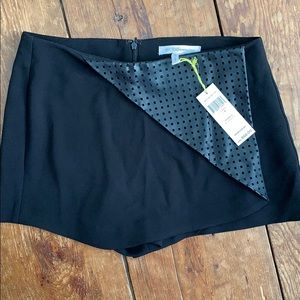 BCBG skort with leather flap